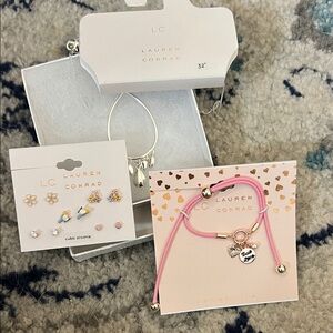 LC Lauren Conrad Pink and Silver Charm Jewelry Bundle NWT